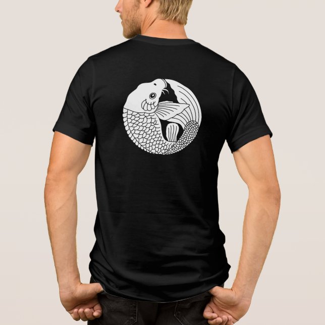 Japanischer Familienwappen-Carp Tri-Blend Shirt (Rückseite)