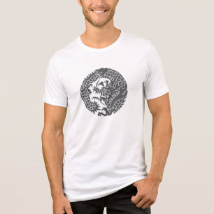 Japanischer Familienwappen-Drache Tri-Blend Shirt