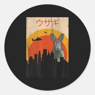 Japanischer Film Bunny Rabbit Horror   Kaninchenli Runder Aufkleber
