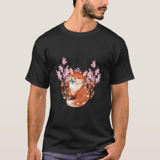 Japanischer Fox Cherry Blossom Blume Sakura T-Shirt