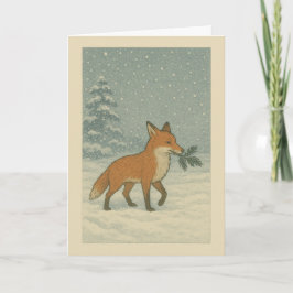 Japanischer Fox - Weihnachtskarte Feiertagskarte