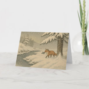 Japanischer Fox - Weihnachtskarte Feiertagskarte