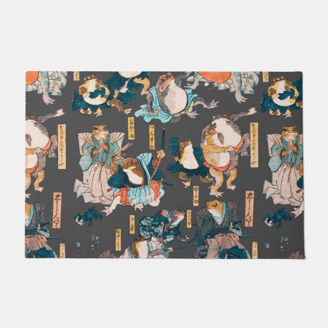 Japanischer Frog ukiyo-e Froggies Fußmatte (Vorderseite)