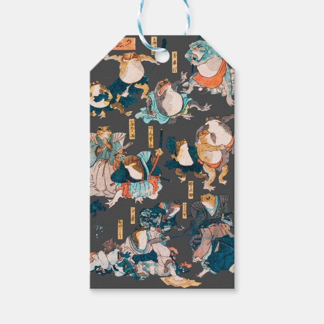 Japanischer Frog ukiyo-e Froggies Geschenkanhänger (Vorderseite)