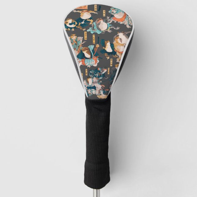 Japanischer Frog ukiyo-e Froggies Golf Headcover (Vorderseite)