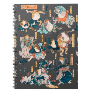 Japanischer Frog ukiyo-e Froggies Notizblock