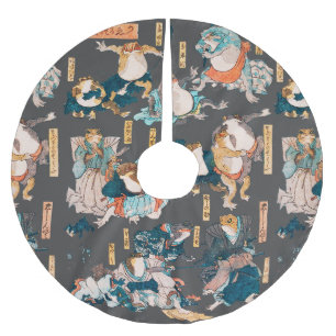 Japanischer Frog ukiyo-e Froggies Polyester Weihnachtsbaumdecke