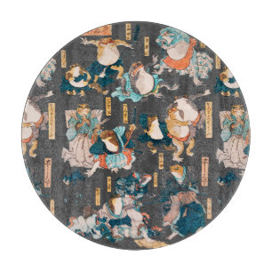 Japanischer Frog ukiyo-e Froggies Schneidebrett