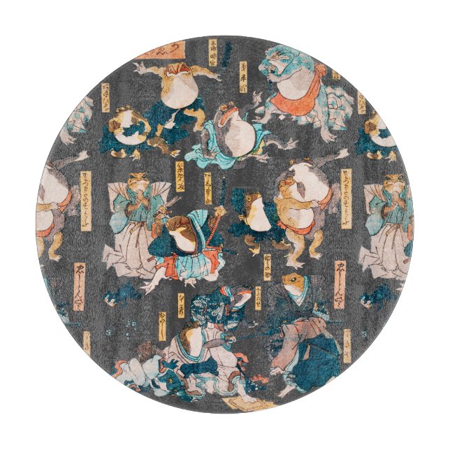 Japanischer Frog ukiyo-e Froggies Schneidebrett (Vorderseite)