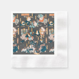 Japanischer Frog ukiyo-e Froggies Serviette