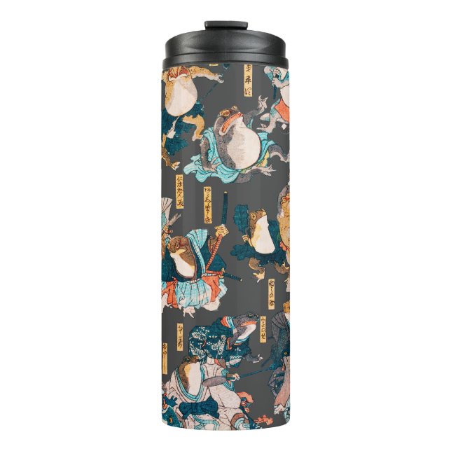 Japanischer Frog ukiyo-e Froggies Thermosbecher (Vorderseite)