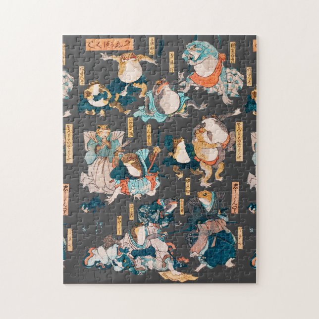 Japanischer Frog Woodblock Ukiyo-e-anime Held (Vertikal)