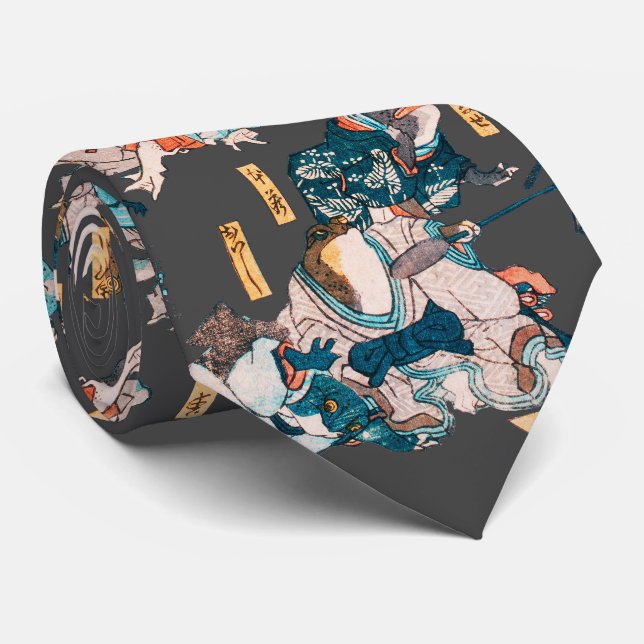 Japanischer Frog Woodblock Ukiyo-e-anime Held Krawatte (Gerollt)