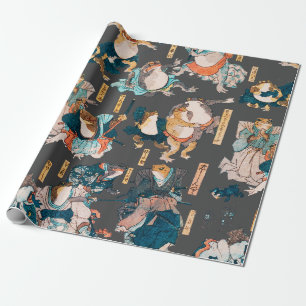 Japanischer Frosch-Holzschnitt Kuniyoshi Ukiyo-e Geschenkpapier