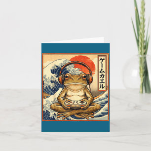 Japanischer Gaming-Frosch Große Welle Kunstwerk Karte