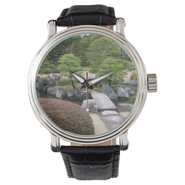 Japanischer Garten 日 本 庭 園 Armbanduhr (Vorderseite)