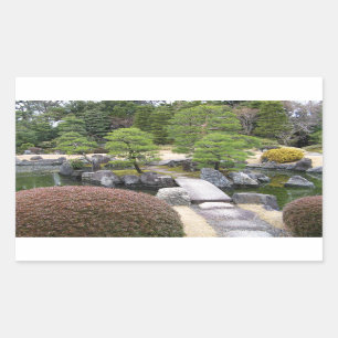 Japanischer Garten 日 本 庭 園 Rechteckiger Aufkleber