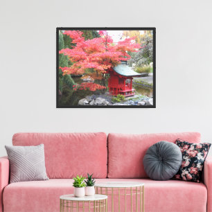 Japanischer Garten Herbstfarbe Fotografie Leinwanddruck