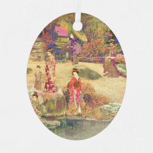 Japanischer Garten II / Gewaschene Edition Ornament Aus Metall