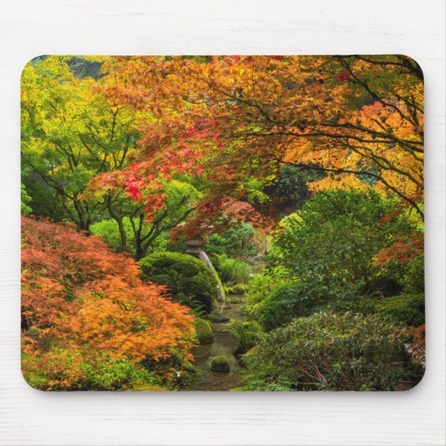 Japanischer Garten im Herbst in Portland, Oregon 2 Mousepad (Vorne)