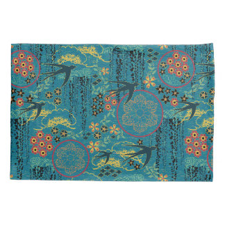 Japanischer Garten in aquamarinem Kissenbezug