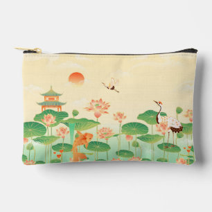 Japanischer-Garten-Koi-Teich und Seerosen Kunst Zubehörtasche