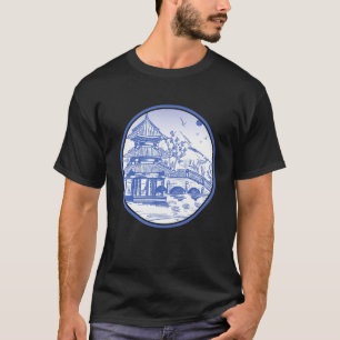 Japanischer Garten Linie Japan Tempel japanische Ä T-Shirt