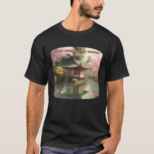 Japanischer Gartenteeraum Frieden beginnt im Garte T-Shirt