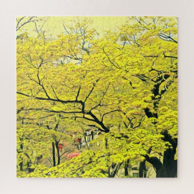 Japanischer Gelbgingko-Baumreise-Druck (Vertikal)