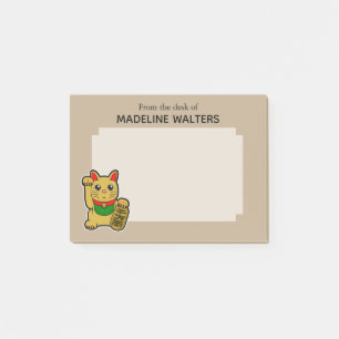 Japanischer Golden Beckonkoning Cat Personalisiert Post-it Klebezettel