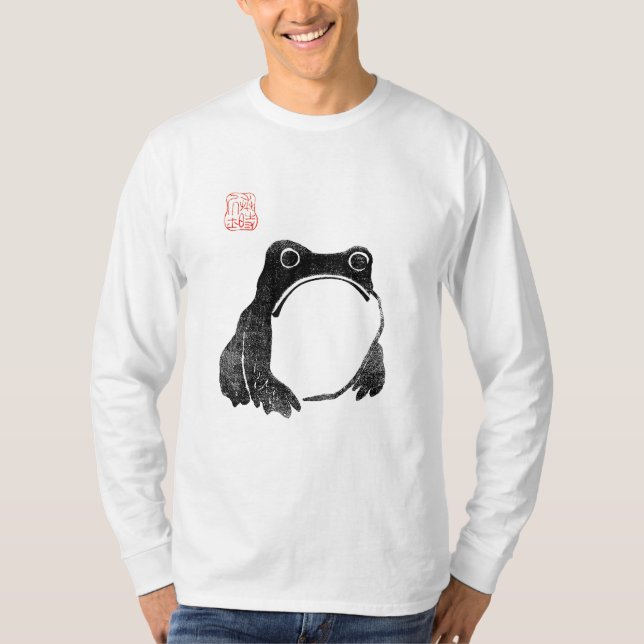 Japanischer Grumpy Frosch Toad Unbeeindrucktes Tie T-Shirt (Vorderseite)