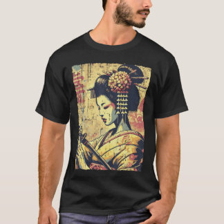 Japanischer Hipster Geisha Katana Vintage Frauen M T-Shirt