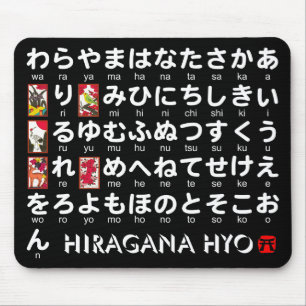 Japanischer Hiragana-Tisch (Hanafuda) Mousepad
