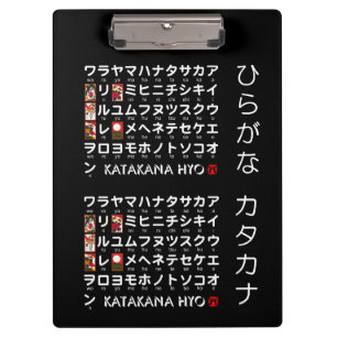Japanischer Hiragana- und Katakana-Tisch (Hanafuda Klemmbrett