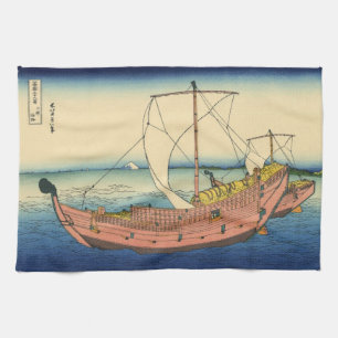 Japanischer Holzblock: Die Kazusa Sea Route Geschirrtuch