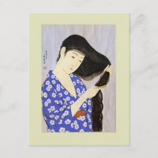 Japanischer Holzblock Postkarte