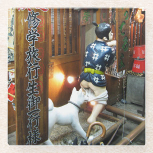 Japanischer Humor - Hund zieht Hose runter Glasuntersetzer