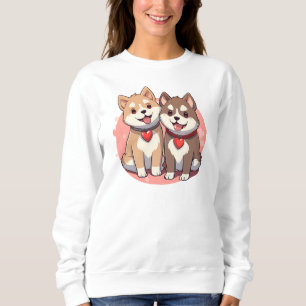 Japanischer Hundekuchen mit Herz Sweatshirt