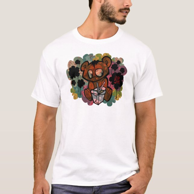 Japanischer inspirierter BärGraffiti - abstraktes T-Shirt (Vorderseite)