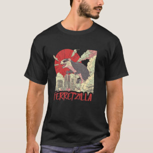 Japanischer Kaiju-Frettchen-Stil T-Shirt