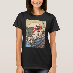 Japanischer Kaiju-Kampfstil Katze gegen Monster au T-Shirt