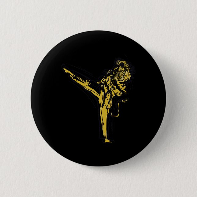 Japanischer Karate - Löwenkämpfer Button (Vorderseite)
