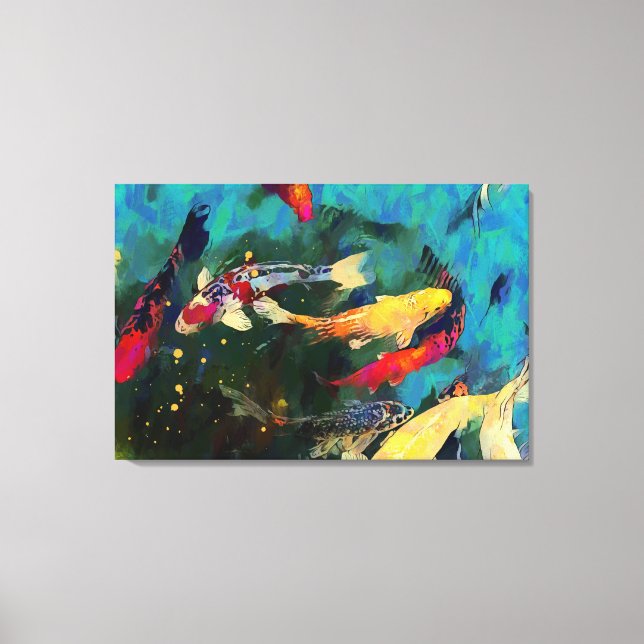 Japanischer Karpfen Stretched Canvas Print Leinwanddruck (Vorderseite)