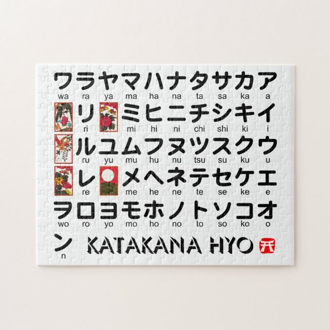 Japanischer Katakana-Tisch (Hanafuda) (Horizontal)