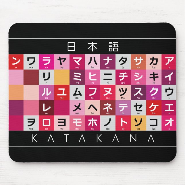 Japanischer Katakana-Tisch Mousepad (Vorne)