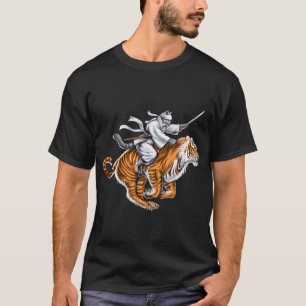 Japanischer Katzen-Samurai-Ninja-Reitetiger T-Shirt