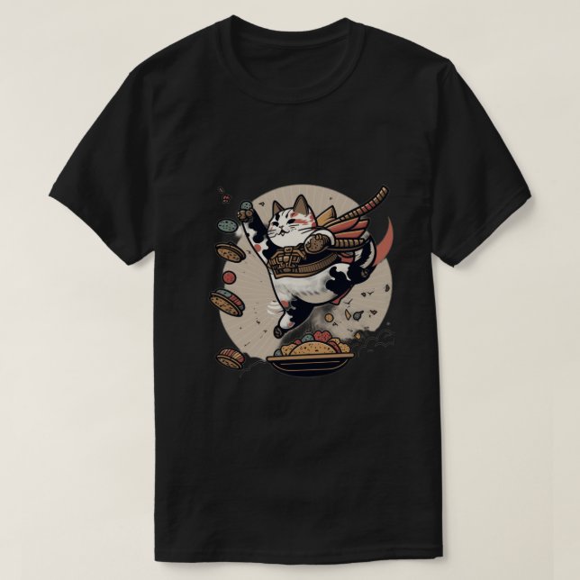 Japanischer Katzenfutterkrieg Mann und T - Shirt (Design vorne)