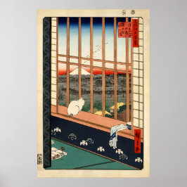 Japanischer Katzenmeister-Kunstprint Weißer Katzen Poster