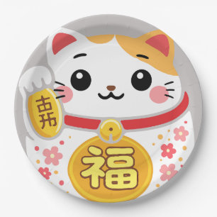 Japanischer Kawaii Daruma Maneki Pappteller