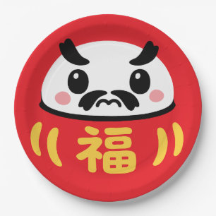 Japanischer Kawaii Daruma Pappteller